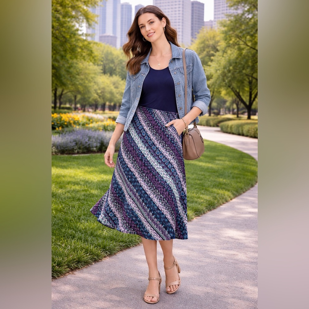 Outfit JPR Petite Boho Midi Skirt Elastic Waist